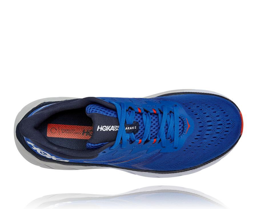 Running Shoes Mens - Hoka One One Arahi 5 - Blue - MGQZCRO-07